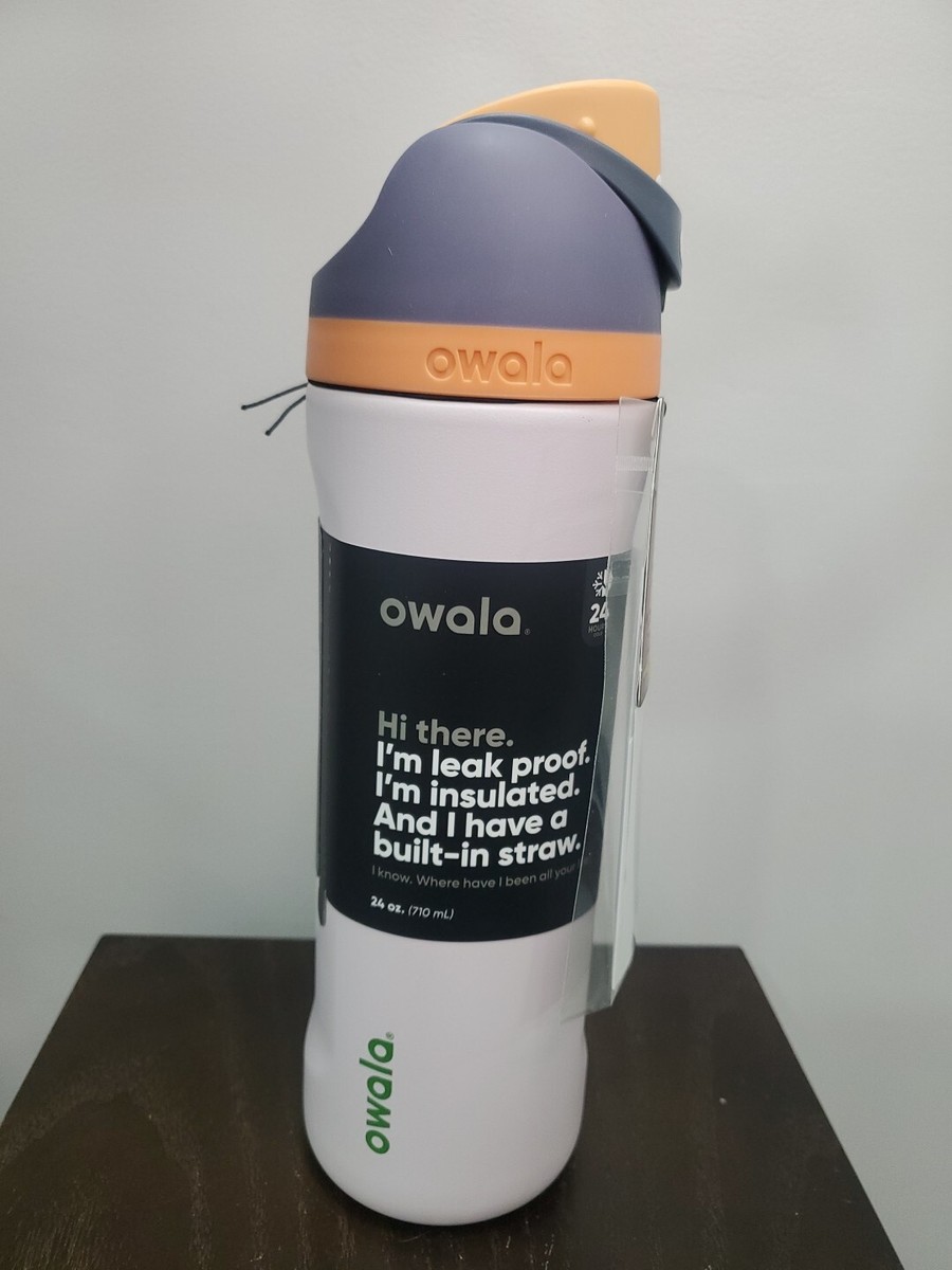 Owala FreeSip 24oz Insulated Water Bottle - Stainless Steel With Straw & Spout, BPA-Free, Grey/Yellow