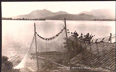 Redes de Janitzio Michoacan Mexico ROOC Canoes  Hut Terra Cotta Roof Mountains