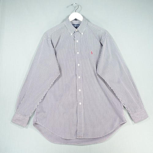 Vintage Ralph Lauren Hemd Herren Medium Blau Blake Gingham Pony Button Down Top RL - Bild 2 von 19