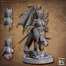 Onixia the Tempest Female Dragonborn Fighter Pinup Miniature | D&D DnD