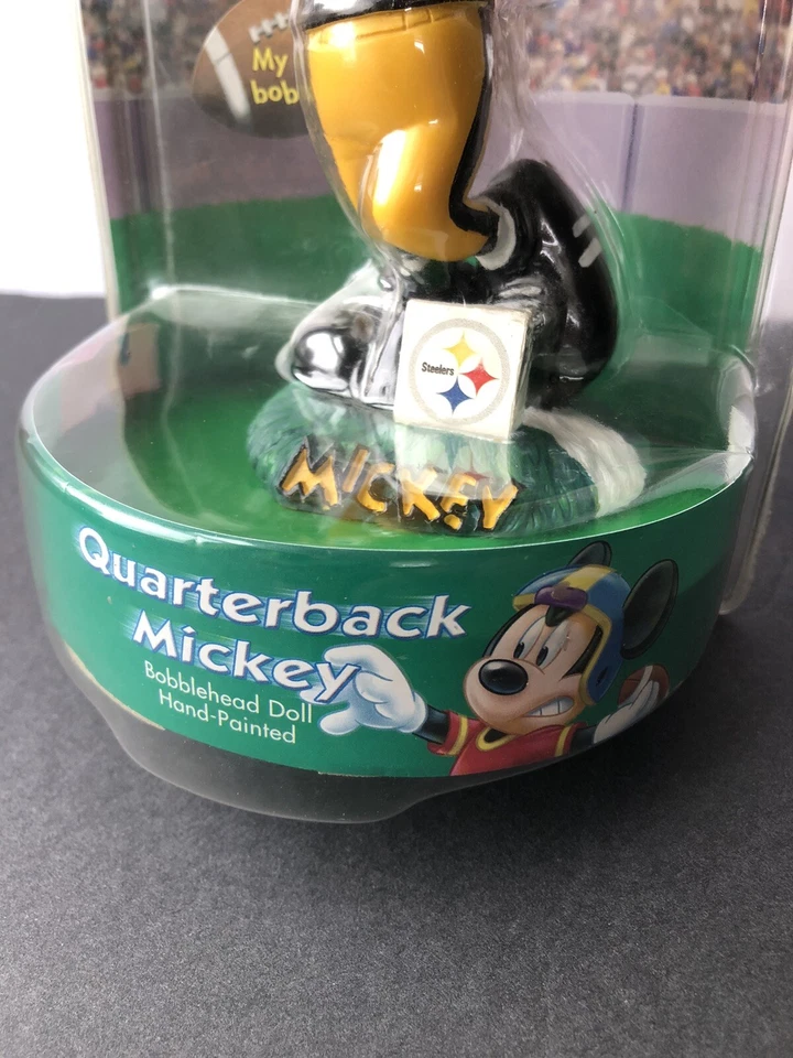 Disney NFL Cerámica Bobblehead Pittsburgh Steelers 2003 Mickey Mouse. Foto 4 de 4