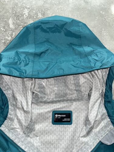 Marmot Donna Precip Eco Anorak Pullover Giacca a Vento Antipioggia Grigio Teal Nuovo M - Foto 17 di 21