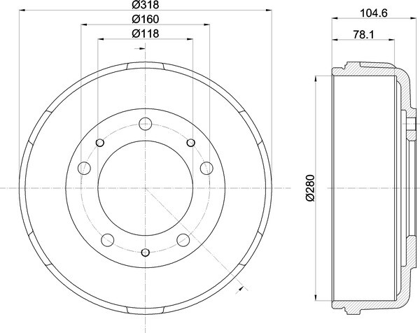 For Ford Transit 2.4 DI RWD 2.0 2.3 16V TDE TDCi TD Mintex Brake Drum Rear Axle