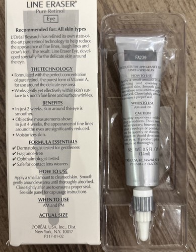 L'oreal Line Eraser Pure Retinol Eye(0.5fl/14ml) With Box - Picture 2 of 6