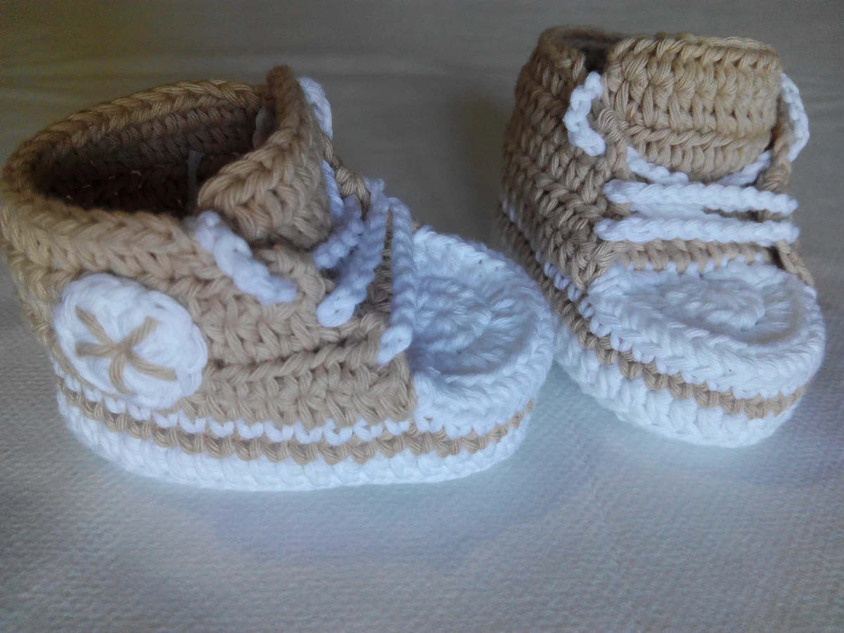 Docenas seguro Redada baby crochet patucos newborn 100% cotton fiber, sole 8.5 cm | eBay