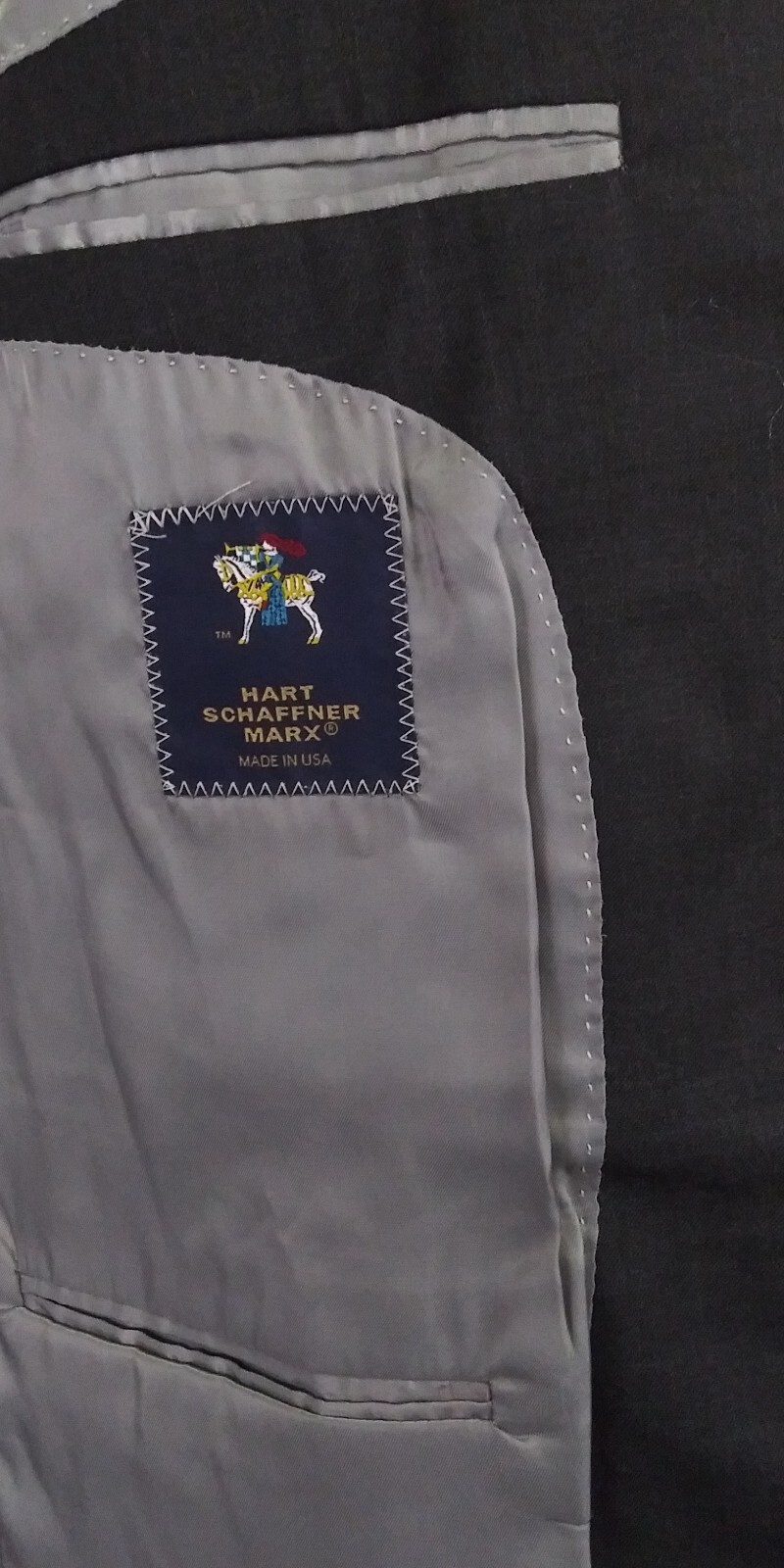 RECENT Hart Schaffner Marx Two Button Solid Charc… - image 8