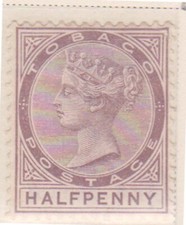 (F197-39) 1880 Tobago 1/2d brown violet QVIC stamp  MNG (AN) (UQ51)