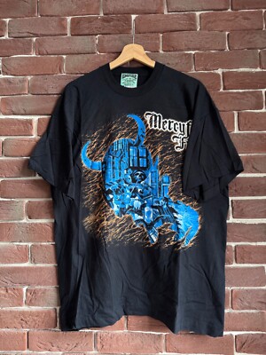 Vintage Mercyful Fate 90s Metal Band Tee Death Hype Rare xl black
