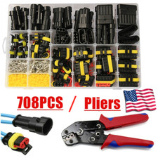 708PCS 1-6 Pin Car Automotive Wire Connector Plug Kit Waterproof Electrical Set