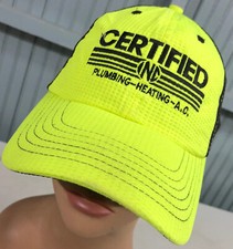 Certified Plumbing Heating AC Inc Neon Green Adjustable Baseball Cap Hat