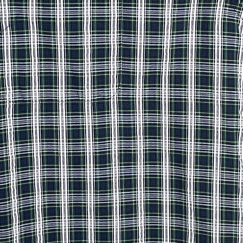 LL Bean Shirt Mens 2XL Button Down Short Sleeve Slightly Fitted Plaid Green XXL - Picture 2 of 12