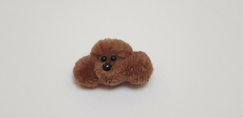 Children's Cute Plush Pompom Dog Dark Brown hair clips/Barrette/Headwear Handmad - Picture 2 of 7