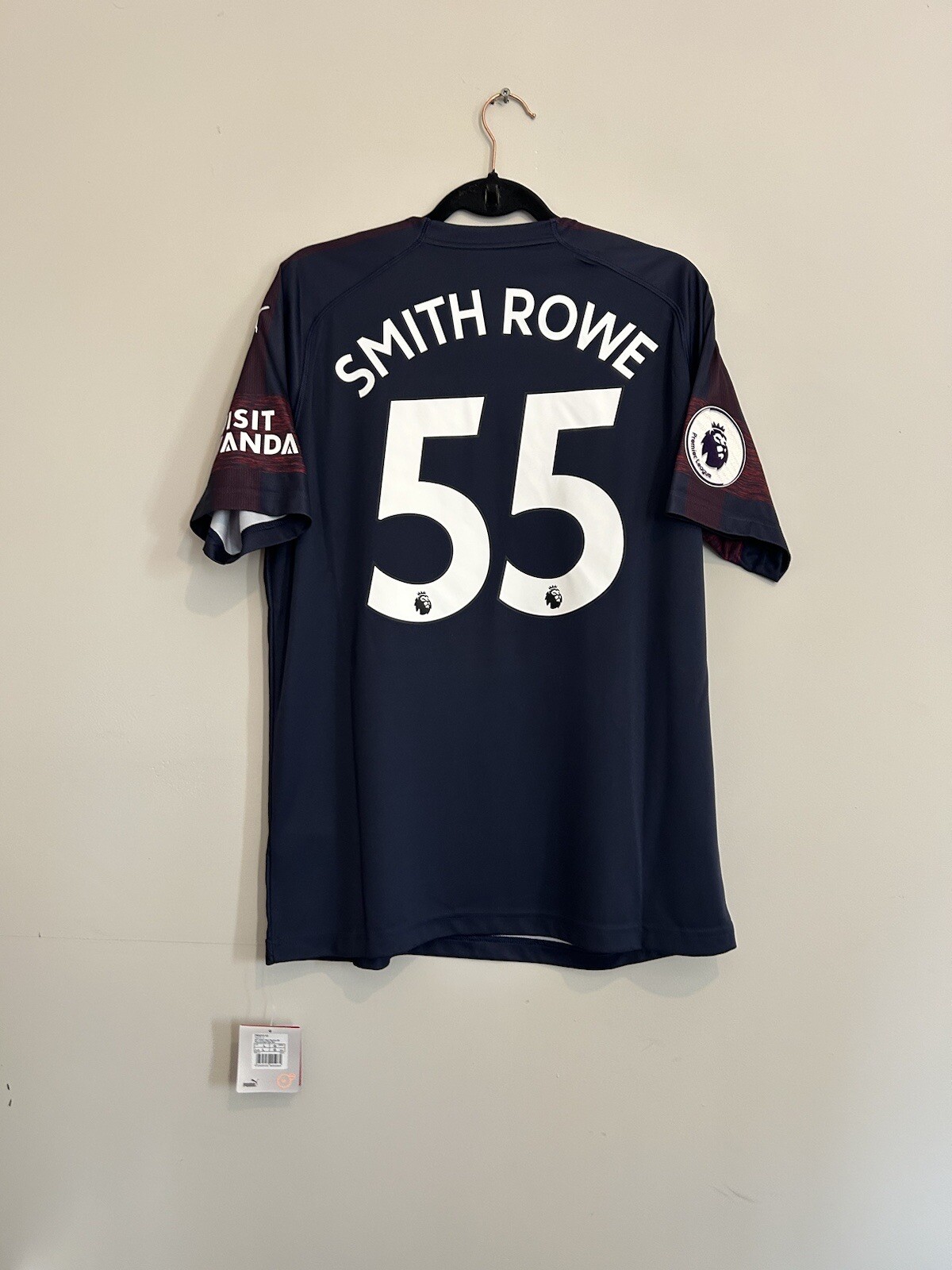 FILA Smith Rowe 55 Nuova con etichette Arsenal Maglietta Calcio Uomo L Away Puma 2018 19