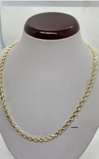 10K Solid Gold Diamond Cut Rope Chain/Necklace Men’s/Women's 5mm size 20"-30"