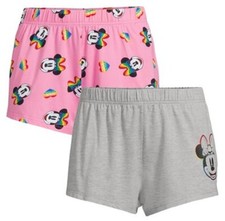 Official Disney Cute Minnie Mouse Women's Sleep Boxer Shorts with Pockets 2-Pack