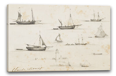 Kunstdruck Claude Monet - Boote und Anlegesteg