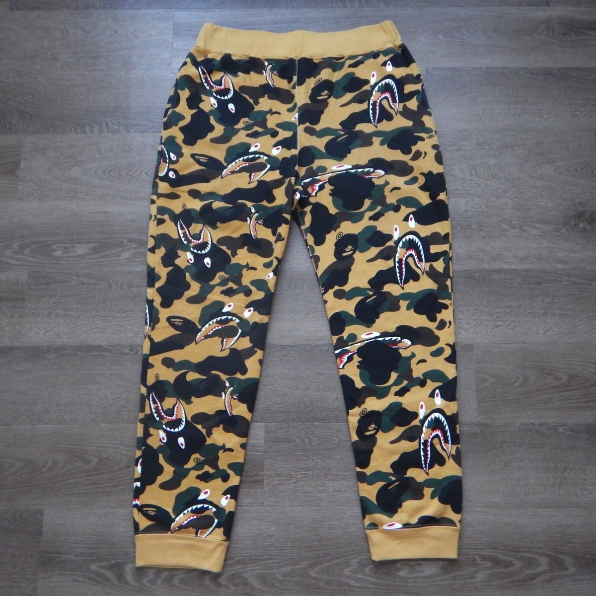 FW20 Bape 1st Yellow Camo Shark Pattern Sweatpants | eBay