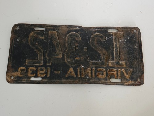 Vintage 1939 Virginia License Plate - Picture 5 of 5