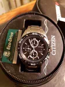 citizen eco drive super titanium chronograph sports watch ca0030-61e