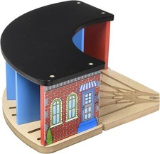 Kids Destiny Wooden Train Track Garage -Train Roundhouse Fits 5 Cars - 100 