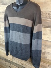 Haggar Sweater Men Pullover Size 2XL Brown Gray Chest 48" Length 28.5"