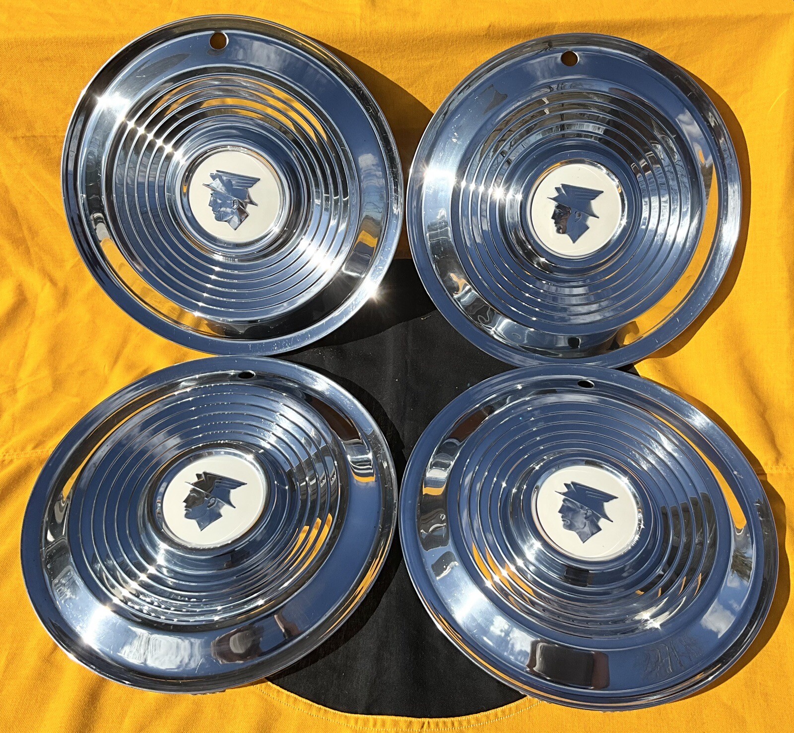 1956 Mercury Montclair Monterey HERMES CHROME HUBCAPS X4 N.O.S. Free Shipping NR eBay