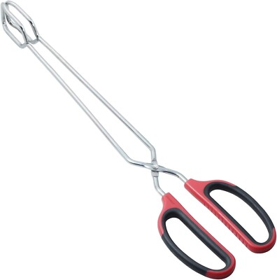 HINMAY Extra Long Scissor Tongs 16-Inch Stainless Steel Barbecue Grilling