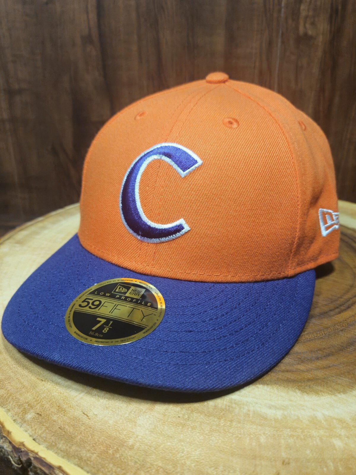 Clemson Tigers New Era 59Fifty LP Fitted Hat Cap Size 7 1/8 NCAA Orange/Purple