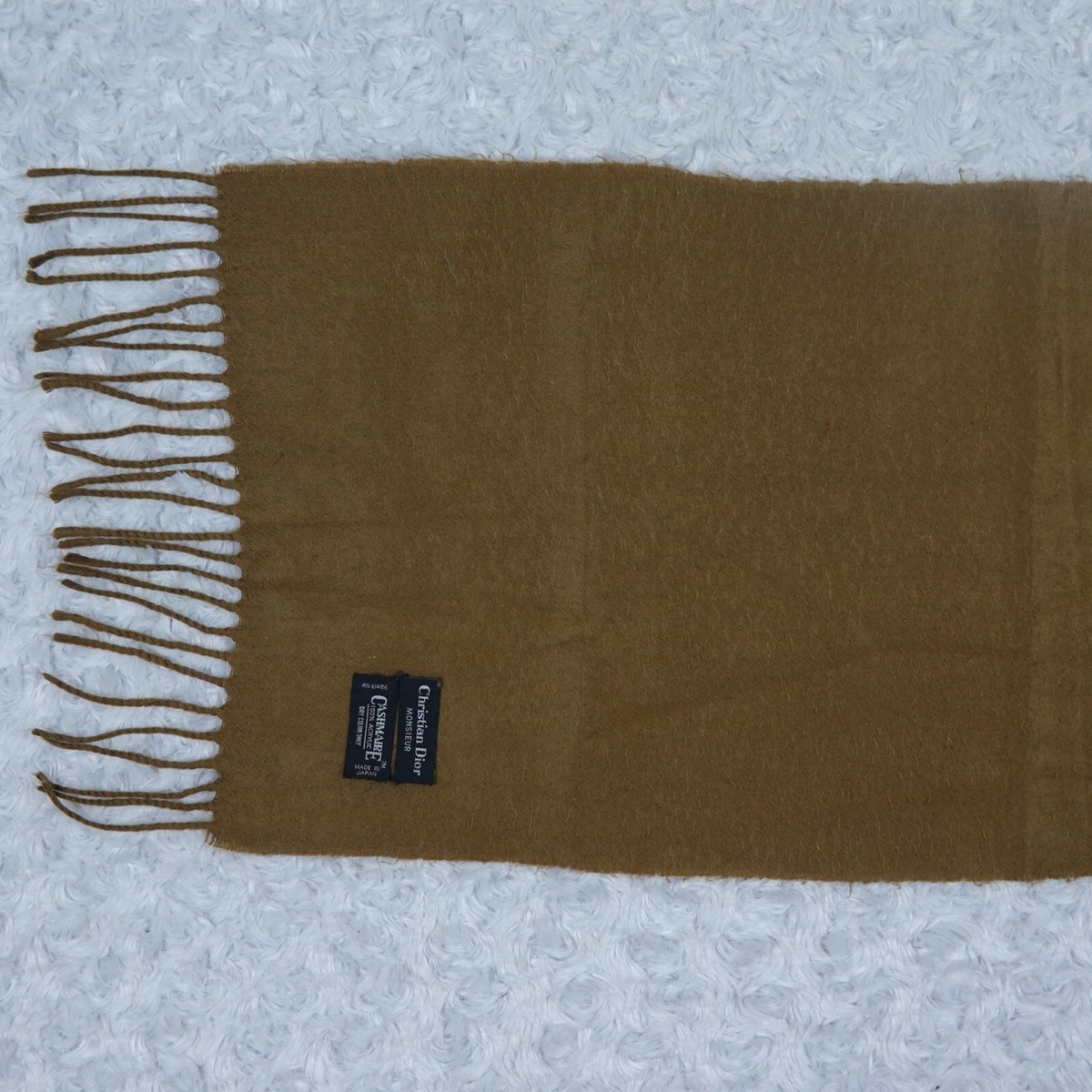 K425 CHRISTIAN DIOR Brown Wool Scarf Scarves Shawl 11
