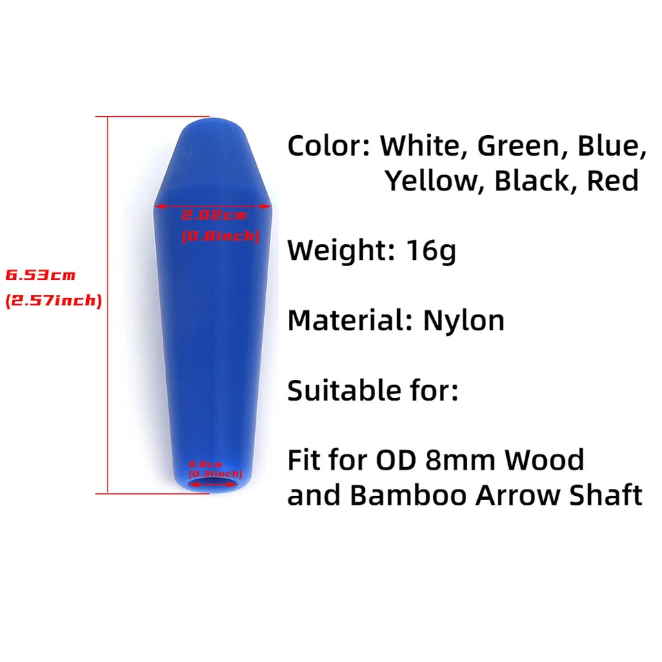 3/6/12pcs 8mm Blunt Arrowheads Point Insert Target points Archery Arrow Practice - Image 4 of 4