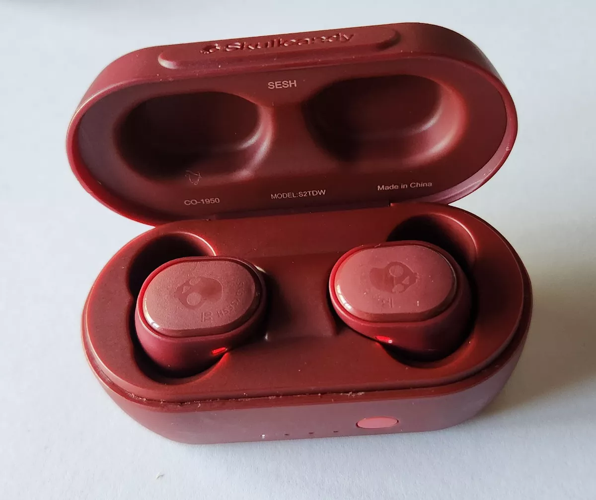 Original Moab RED Skullcandy Sesh True Wireless Headphones with Case S2TDW