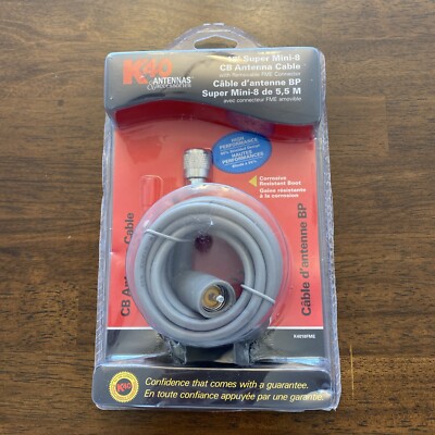 K40 K4018FME 18' Super Mini-8 CB Antenna Cable with FME Connector