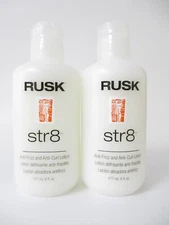 RUSK STR8 ANTI FRIZZ &ANTI CURL LOTION 6 OZ (Lot of 2)