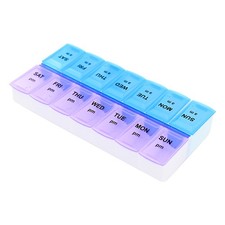 2 Pack Weekly Pill Box Organizer 7 day Organizer Case Medicine Box Twice a Day