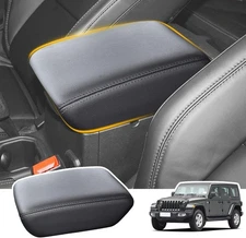 For 2018-24 Jeep Wrangler JL JLU PU Leather Center Console Armrest Lid Box Cover