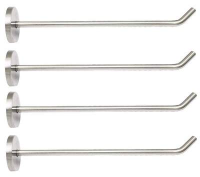 Brushed Stainless Steel Single Heavy Duty Short Nose Wall Mount Hook Fit for ...