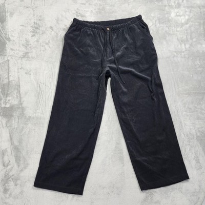 Vintage White Stag Pants Womens 18W/20W Black Moleskin Straight Leg Drawstring