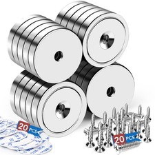 LOVIMAG Neodymium Cup Magnets,110LBS Holding Force Strong 110lb-20p, Silver