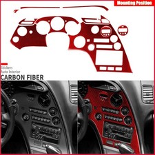 For Toyota Supra A80 Mk4 1993-1999 Red Carbon Fiber Car Interior Full Set 10pcs