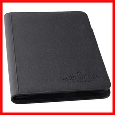 9-Pocket Zip Card Binder   540 Double-Sided PU Album for MTG, TCG, Sports Black