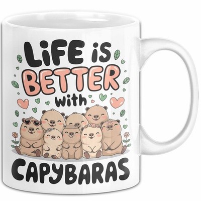 Capybara Tier Tasse Geschenk Lustige Geschenkidee Spruch Life Is Better With Cap