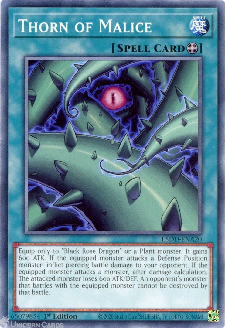 L5DD-ENA20 Thorn of Malice : Common 1st Edition Mint YuGiOh Card