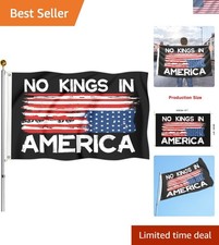 Bold No Kings In America 3x5ft Flag - All-Weather Yard Decoration with Grommets