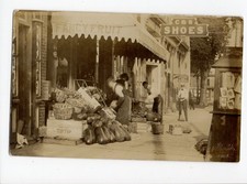 P37 Real Photo Postcard RPPC Street Market Tip Top Fruit Zeno Gum Dr. Martin