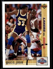 1991-92 Upper Deck #34 Magic Johnson vs. Michael Jordan 3902G
