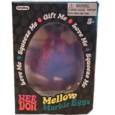 RARE Schylling Nee Doh Mellow Marble Egg Squish Squeeze Toy Blue/Pink/White 3