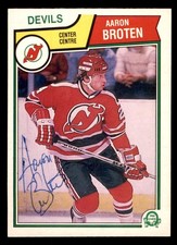1983 OPC O-Pee-Chee Hockey #227 Aaron Broten Signed Autograph (no COA) *d2