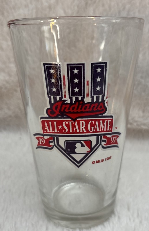 Vintage 1997 Cleveland Indians All Star Game Budweiser Commemorative Pint Glass