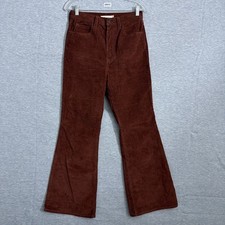 Levis Women's Size 27x30 Brown Corduroy 70's High Flare High Waisted Jeans