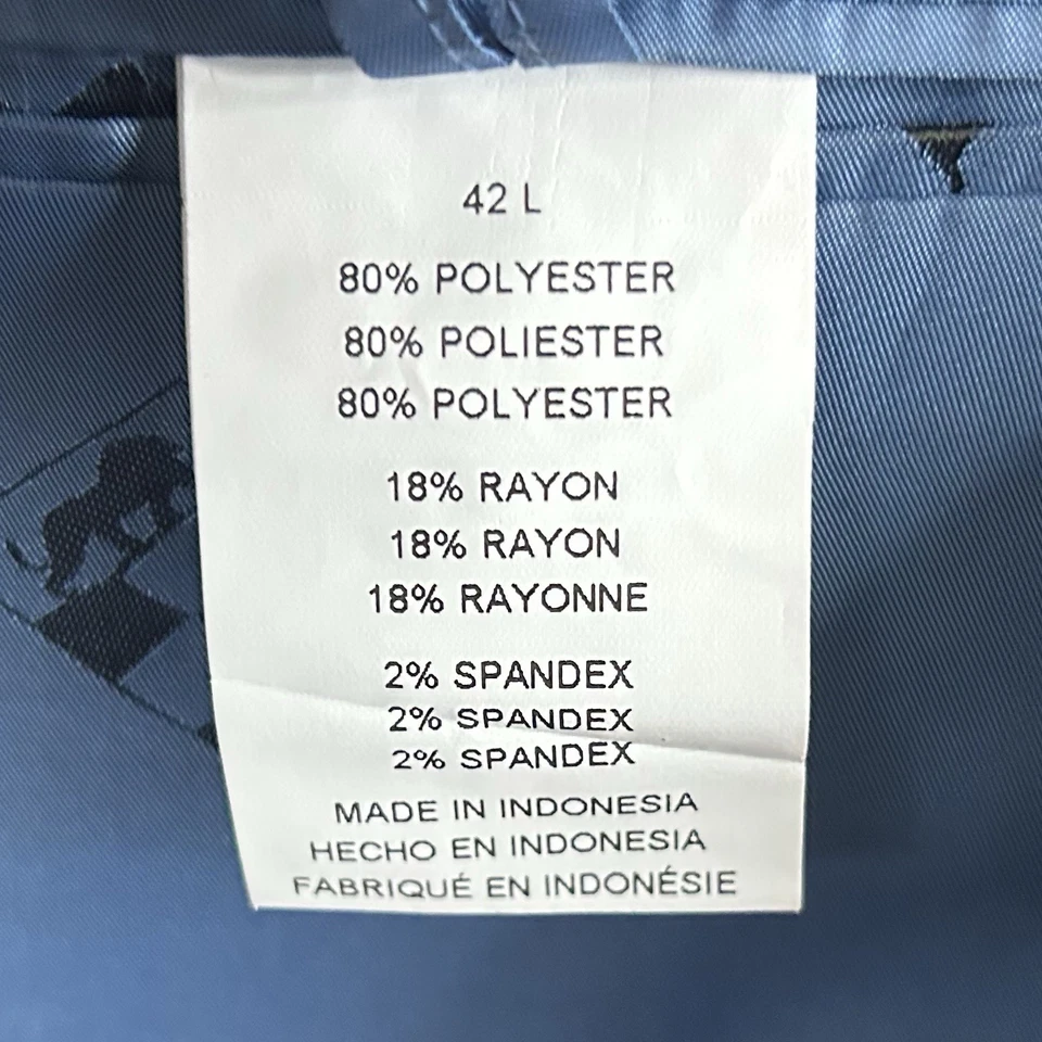 Abrigo deportivo Vince Camuto 42L ajustado azul marino dos botones doble ventilación mezcla de polietileno Foto 4 de 4